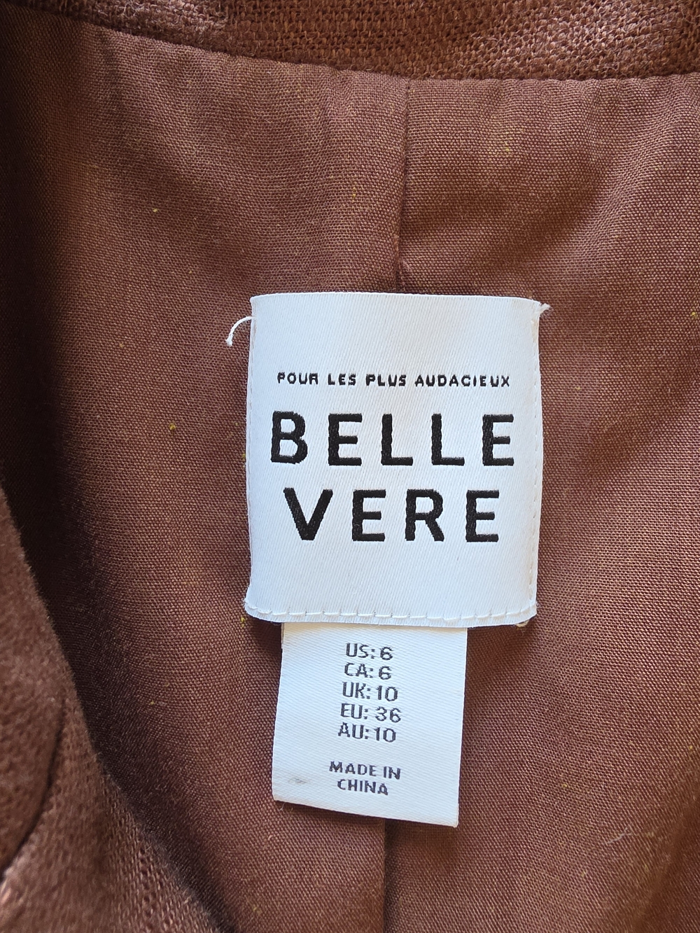 Belle Vere Sleeveless Chocolate Brown Linen Shorts Romper with Belt - Picture 2 of 2